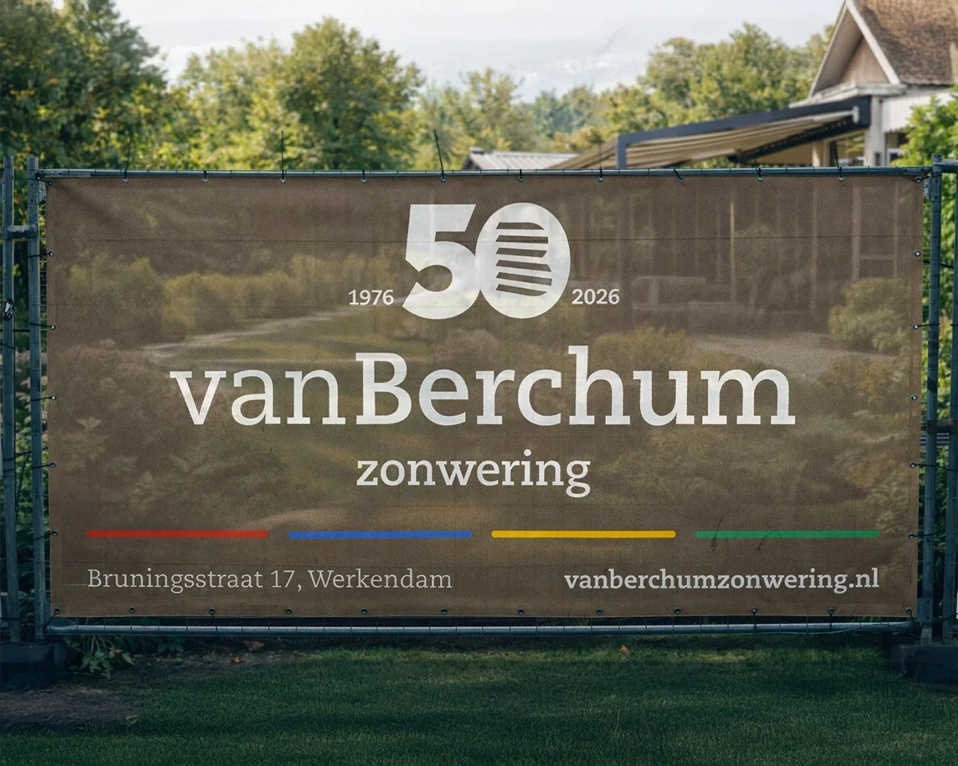 Van Berchum Zonwering 50 jarig jubileum bouwhekdoek