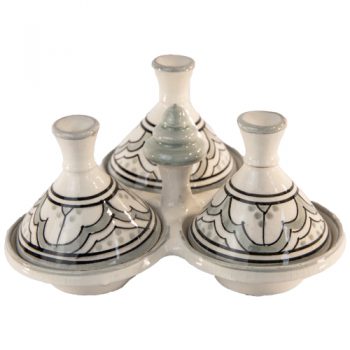 Mini Tajine kruidenset grijs/wit
