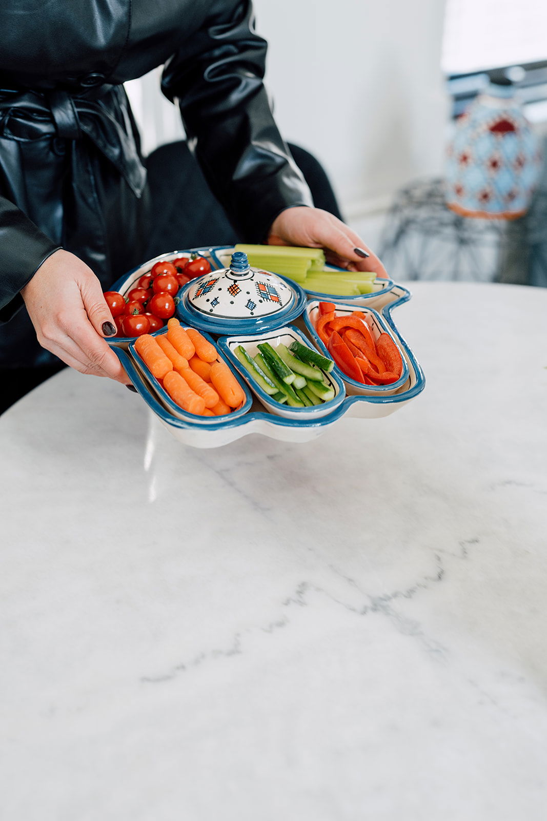 Aardewerk tapasschaal turquoise - Afbeelding 3