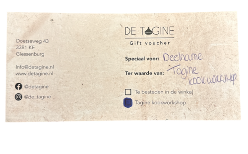 GIFT VOUCHER    Tagine Workshop - Afbeelding 3