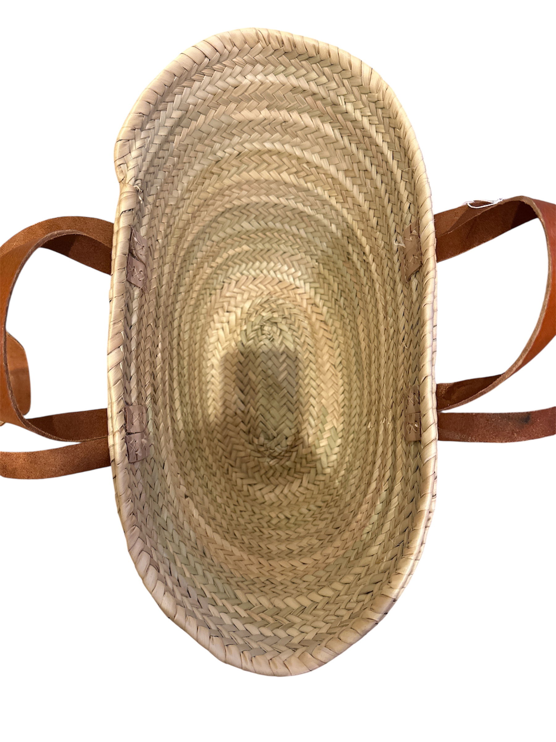 Rieten mand met leer - Afbeelding 2