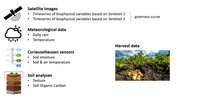 The temperature and soil moisture data captured by the CurieuzeNeuzen sensors will be combined with satellite data, meteorological observations and soil analyses to assess crop performance and harvest.