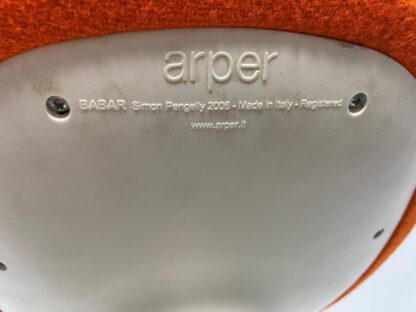 Arper Babar kruk, hoogte verstelbaar, oranje/wit/chroom - Afbeelding 4