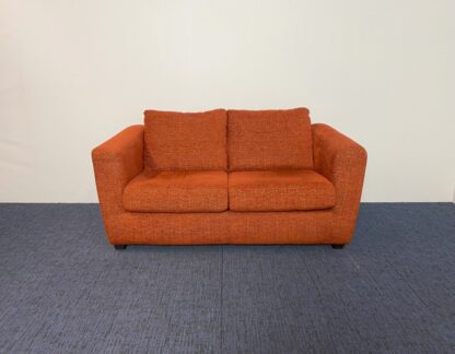 Bankstel, rood/oranje stoffering, H 68 x B 170 x D 90 cm. - Afbeelding 2