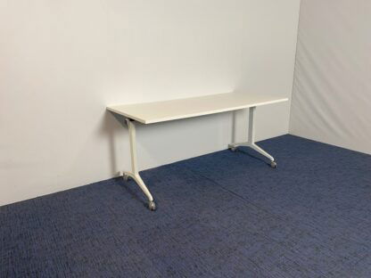 Verrijdbare/inklapbare tafel, wit blad, 160 x 80 cm. - Afbeelding 2