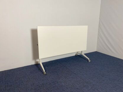 Verrijdbare/inklapbare tafel, wit blad, 160 x 80 cm. - Afbeelding 4