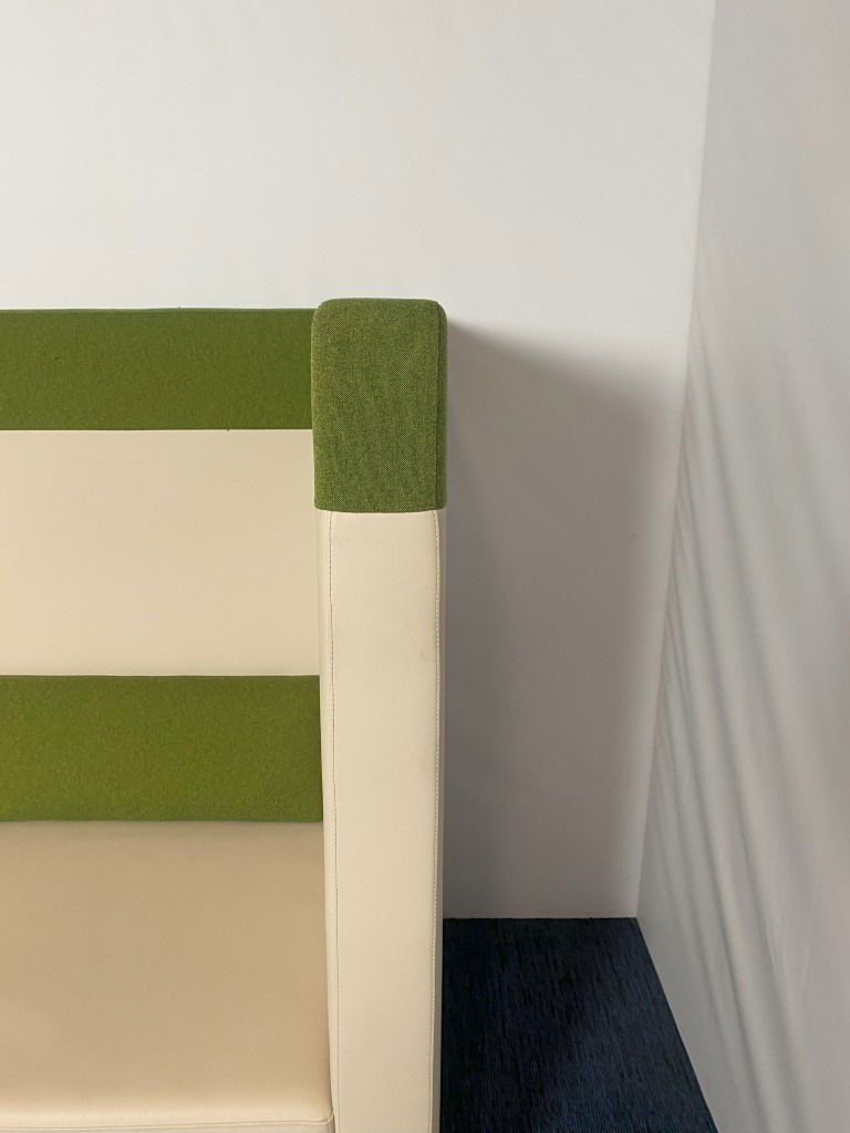 Akoestisch bankstel, crème/groen, H 135 x B 205 x D 84 cm. - Afbeelding 6
