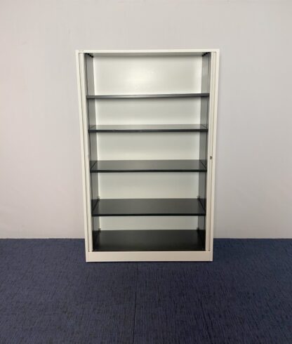 Roldeurkast Ahrend, wit, H 195 x B 120 x D 45 cm. - Afbeelding 3