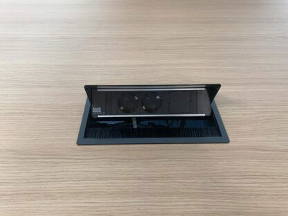 Vergadertafel Wiesner Hager, incl. fliptop, eiken blad, zwart onderstel, 140 x 140 cm. - Afbeelding 6