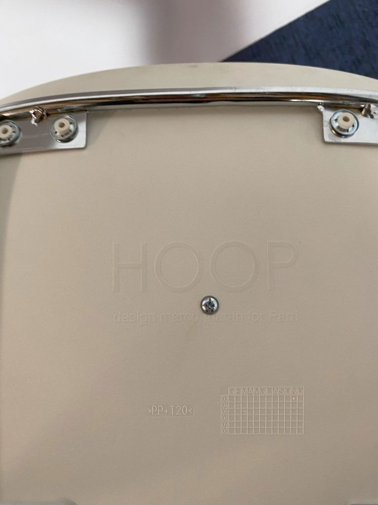 Barkruk Hoop, rode stof, chroom onderstel - Afbeelding 6