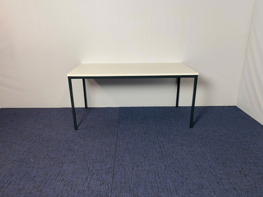 Kantinetafel, wit blad, antraciet 4-poot, 160 x 80 cm. - Afbeelding 4