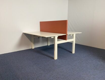 Bench bureau Vepa (slinger - incl. akoestische wand), wit blad, wit onderstel, 160 x 170 cm. - Afbeelding 2