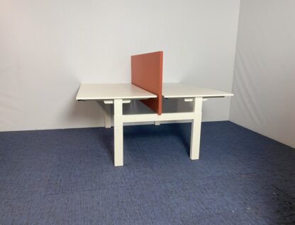 Bench bureau Vepa (slinger - incl. akoestische wand), wit blad, wit onderstel, 160 x 170 cm. - Afbeelding 3