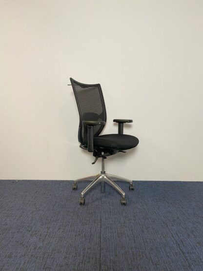 Bureaustoel CS Weave, zwart, chroom voetkruis
