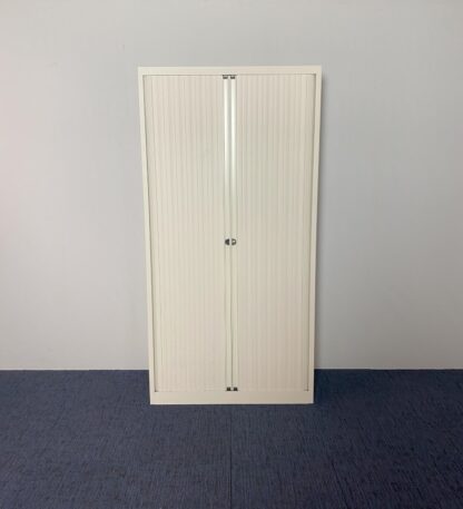 Roldeurkast Bisley, wit, H 195 x B 120 x D 45 cm.