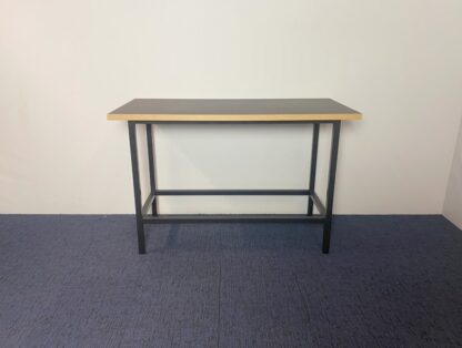 Hoge vergadertafel, donkerbruin/zwart, zwart onderstel, 160 x 80 cm. - Afbeelding 2