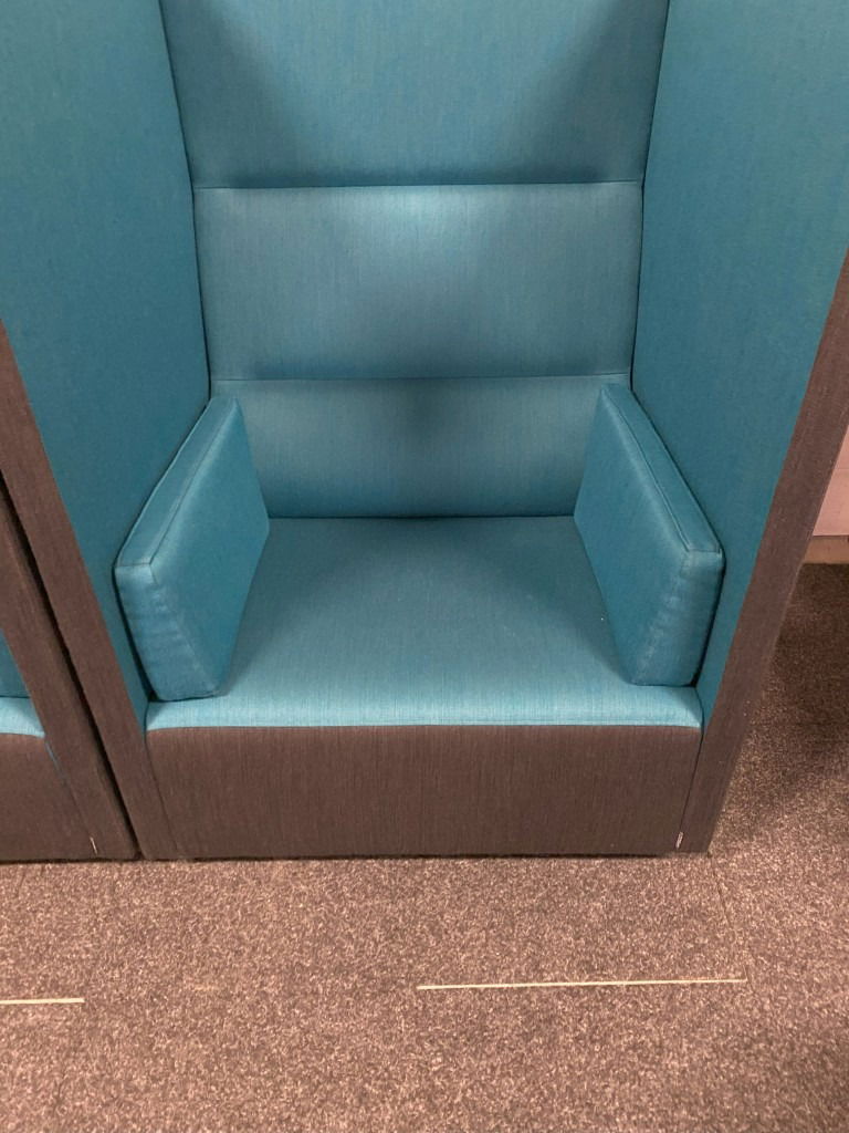 Fauteuil (akoestisch) Offecct Float High, antraciet/blauw, H 131 x B 92 x D 90 cm. - Afbeelding 6