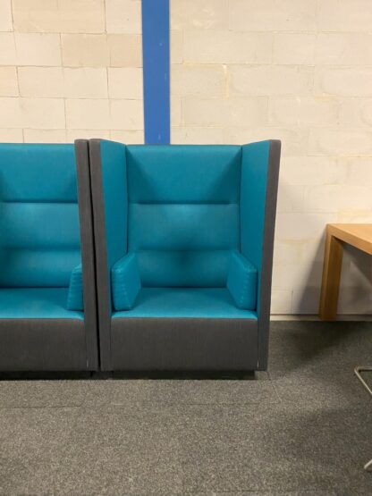 Fauteuil (akoestisch) Offecct Float High, antraciet/blauw, H 131 x B 92 x D 90 cm. - Afbeelding 3