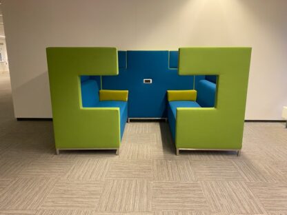 Ahrend Loungescape akoestische set, groen/blauw/mosterdgeel, H 142 x B 250 x D 162 cm. - Afbeelding 4