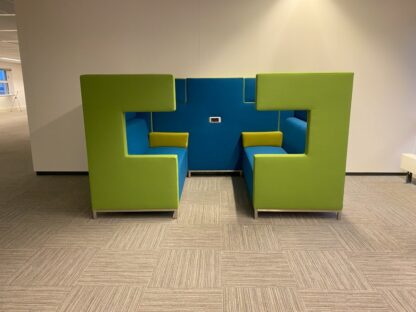 Ahrend Loungescape akoestische set, groen/blauw/mosterdgeel, H 142 x B 250 x D 162 cm. - Afbeelding 3