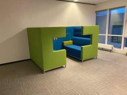 Ahrend Loungescape akoestische set, groen/blauw/mosterdgeel, H 142 x B 250 x D 162 cm. - Afbeelding 2
