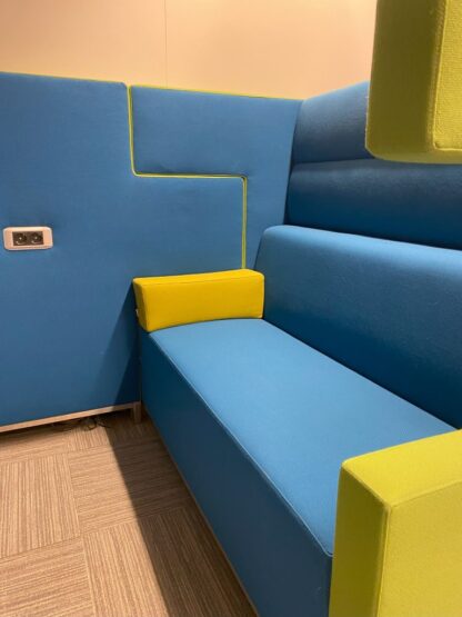 Ahrend Loungescape akoestische set, groen/blauw/mosterdgeel, H 142 x B 250 x D 162 cm. - Afbeelding 7