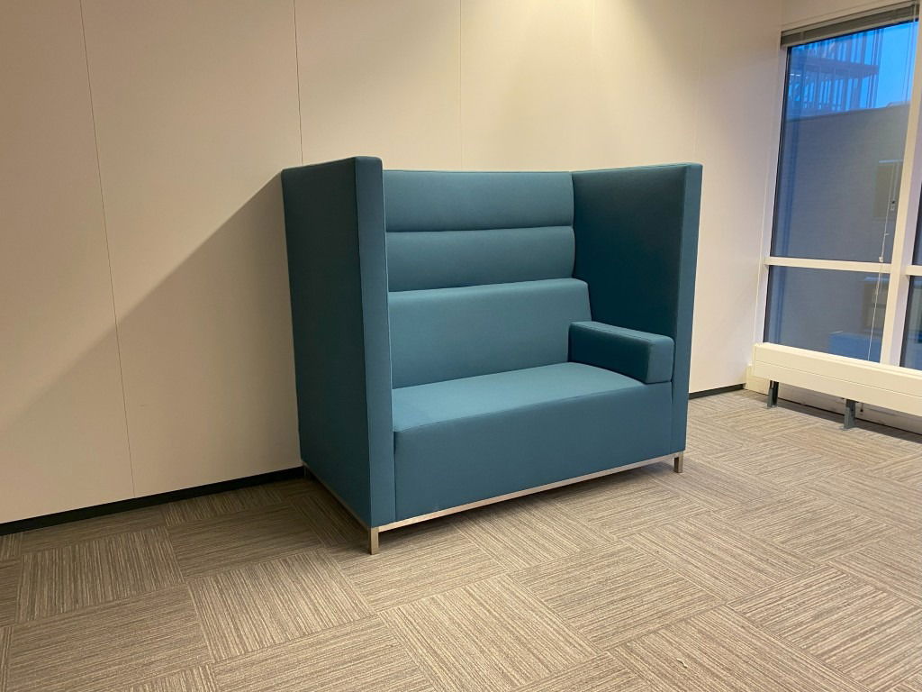 Treinbank Ahrend Loungescape (akoestisch), lichtblauw, H 140 x B 160 x D 86 cm. - Afbeelding 3