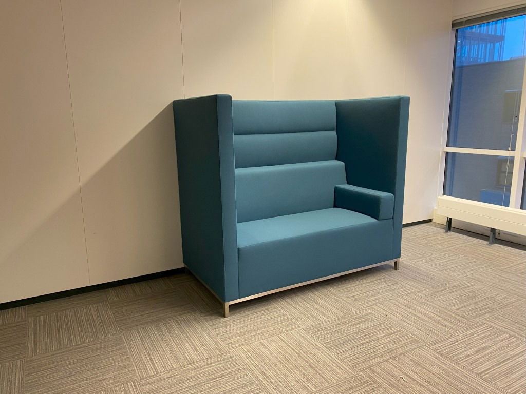 Treinbank Ahrend Loungescape (akoestisch), lichtblauw, H 140 x B 160 x D 86 cm. - Afbeelding 4