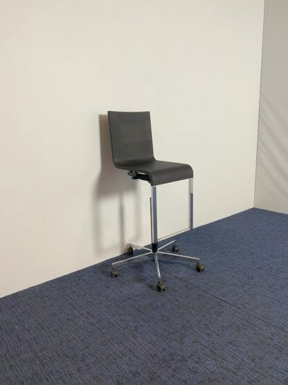 Verrijdbare barkruk Vitra .03 High, zwart, chroom frame - Afbeelding 2