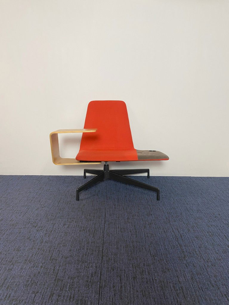 Fauteuil Haworth Harbor Work Lounge, donker oranje stof, zwart onderstel - Afbeelding 6