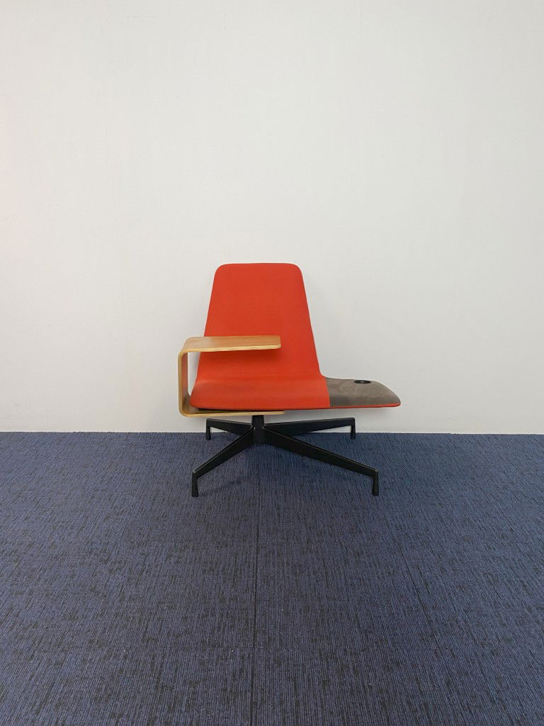 Fauteuil Haworth Harbor Work Lounge, donker oranje stof, zwart onderstel - Afbeelding 5