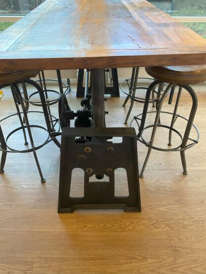 Rustieke hoge bartafel incl. 4 barkrukken, 160 cm. - bruin/zwart - Afbeelding 7
