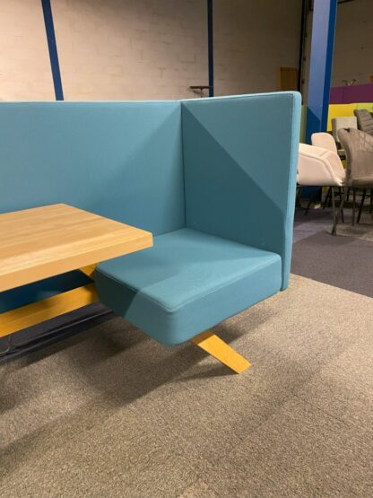 TOOaPICNIC Hide 110 zitje incl. tafel, blauwe stof - Naturel Oak hout - Afbeelding 5