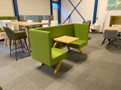 TOOaPICNIC Hide 110 zitje incl. tafel, groene stof – Naturel Oak hout - Afbeelding 3
