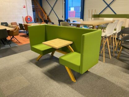 TOOaPICNIC Hide 110 zitje incl. tafel, groene stof – Naturel Oak hout - Afbeelding 2