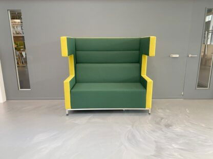 Treinbank Ahrend Loungescape (akoestisch), donkergroen/geel, H 142 x B 160 x D 86 cm. - Afbeelding 3
