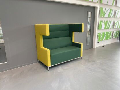Treinbank Ahrend Loungescape (akoestisch), donkergroen/geel, H 142 x B 160 x D 86 cm. - Afbeelding 2
