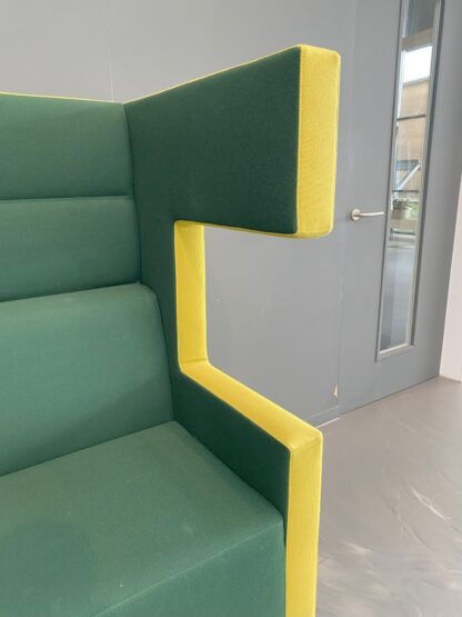 Treinbank Ahrend Loungescape (akoestisch), donkergroen/geel, H 142 x B 160 x D 86 cm. - Afbeelding 4