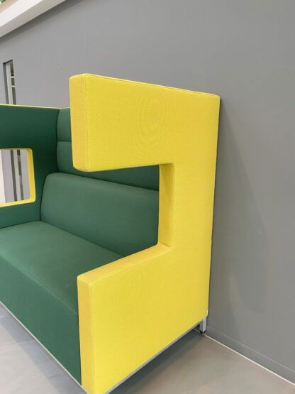 Treinbank Ahrend Loungescape (akoestisch), donkergroen/geel, H 142 x B 160 x D 86 cm. - Afbeelding 5