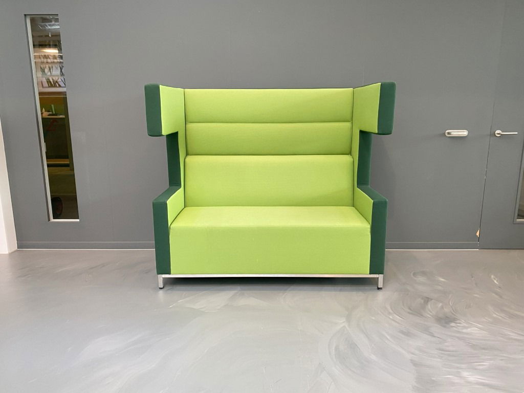 Treinbank Ahrend Loungescape (akoestisch), lichtgroen/donkergroen, H 142 x B 160 x D 86 cm. - Afbeelding 3