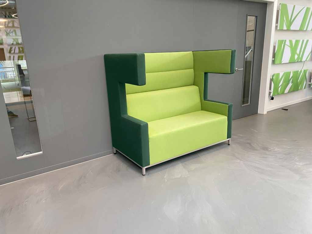Treinbank Ahrend Loungescape (akoestisch), lichtgroen/donkergroen, H 142 x B 160 x D 86 cm. - Afbeelding 2