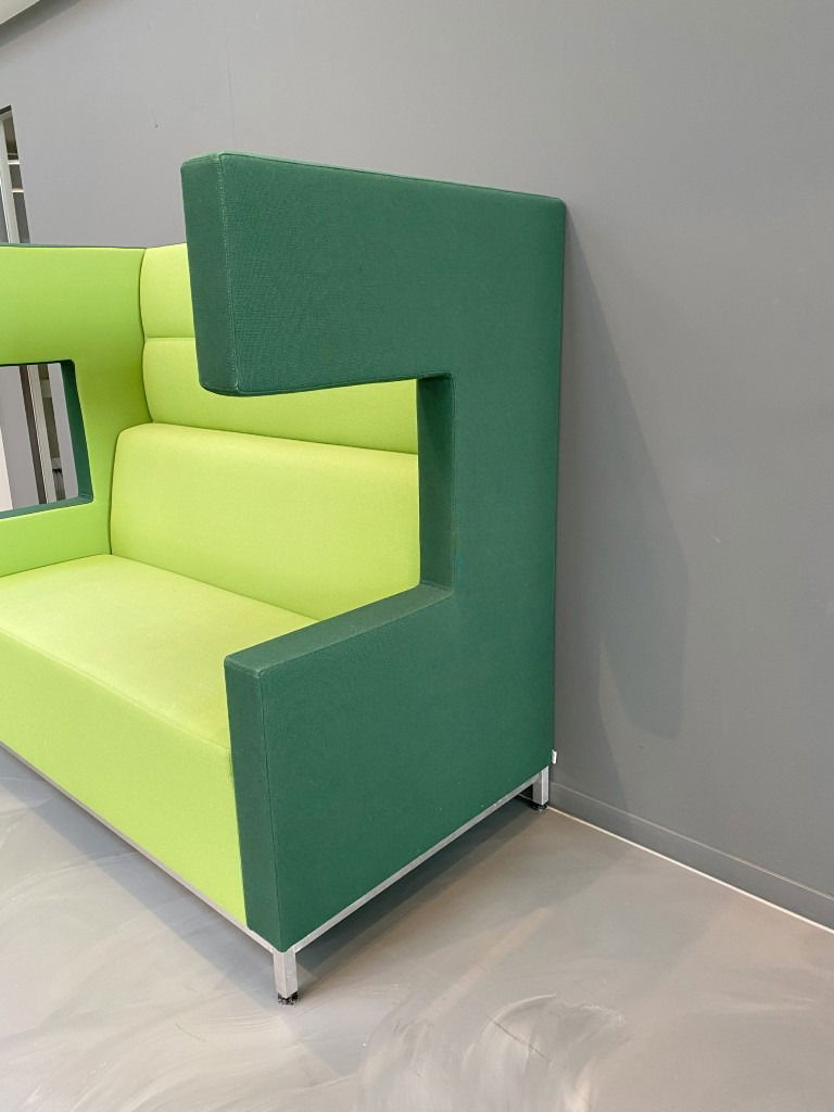 Treinbank Ahrend Loungescape (akoestisch), lichtgroen/donkergroen, H 142 x B 160 x D 86 cm. - Afbeelding 5