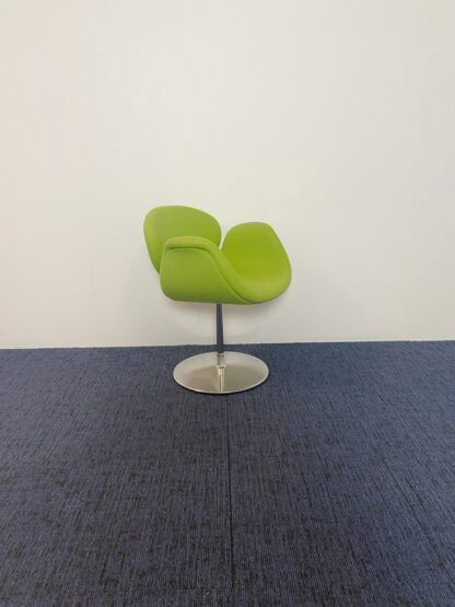 Vergaderstoel Artifort Little Tulip (design) - groene stoffering, chroom onderstel - Afbeelding 2