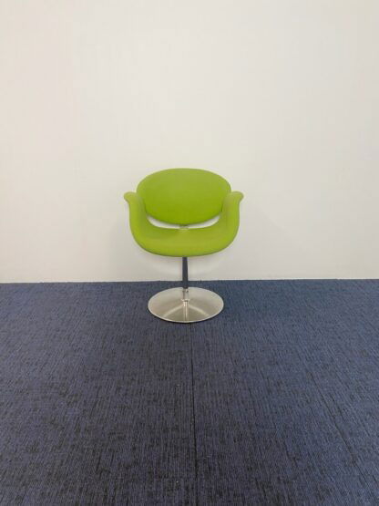Vergaderstoel Artifort Little Tulip (design) - groene stoffering, chroom onderstel - Afbeelding 3