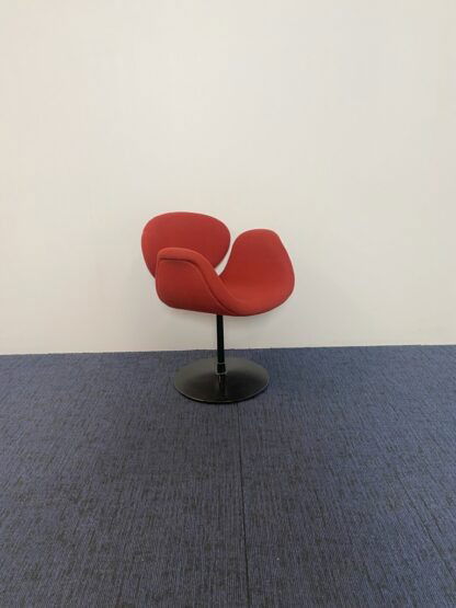 Vergaderstoel Artifort Little Tulip (design) - rode stoffering, zwart onderstel - Afbeelding 2