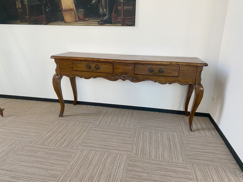 Vintage dressoirkast, donker kersenhout, H 79 x B 175 x D 50 cm. - Afbeelding 2