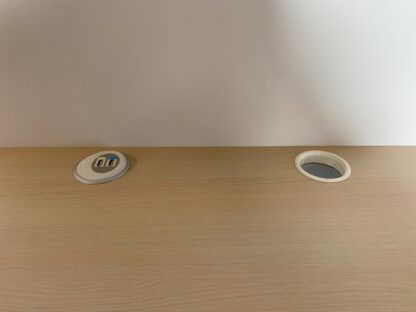 Zit/sta bureau Vepa (elektrisch), licht eiken blad, wit onderstel, 120 x 80 cm. (incl. fliptop) - Afbeelding 8