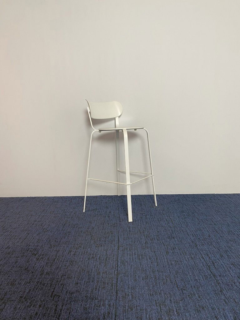 Barkruk La Palma Stil, metaal, wit, wit frame