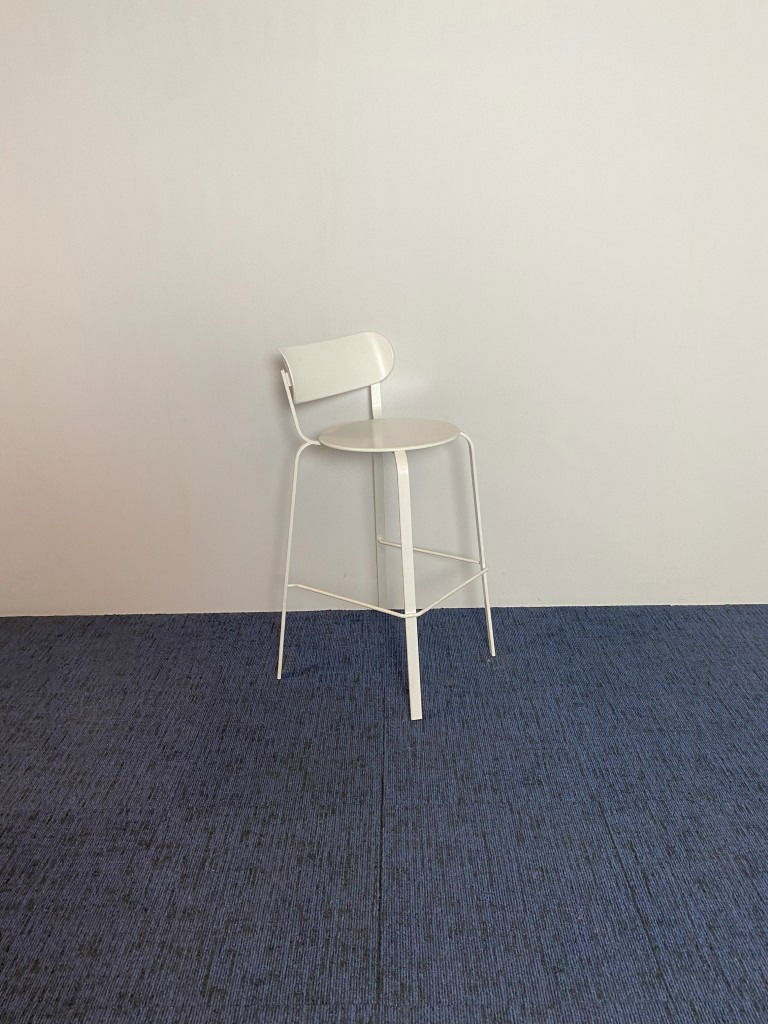 Barkruk La Palma Stil, metaal, wit, wit frame - Afbeelding 2