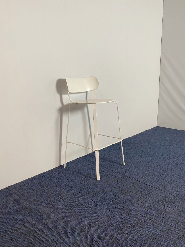 Barkruk La Palma Stil, metaal, wit, wit frame - Afbeelding 3